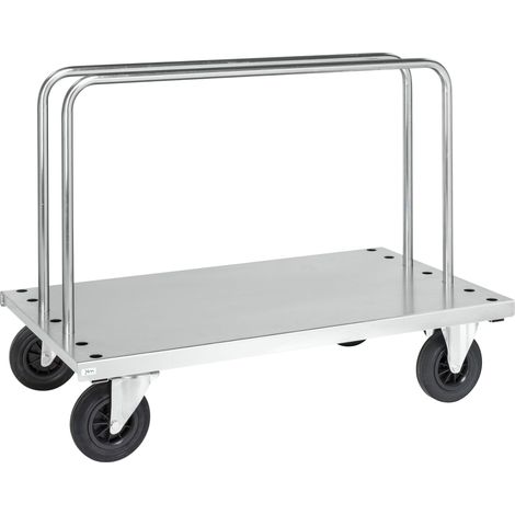 Kongamek Plattenwagen verzinkt 1250x700x945mm mit 2 Ladebügeln mit Bremse (1/4)