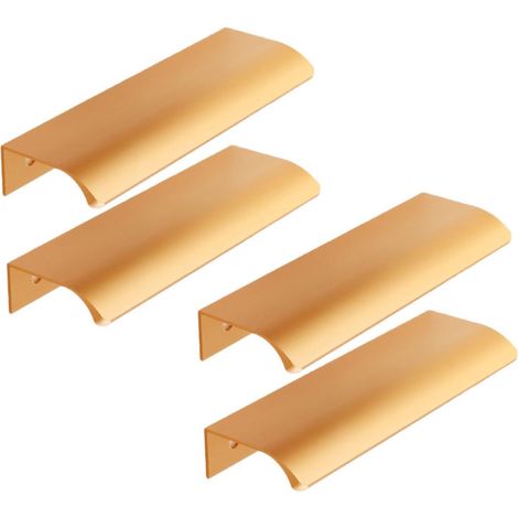 Set mit 4 modernen Küchenschrankgriffen, 150 mm Aluminium-Badezimmerschrankgriffe, Gold