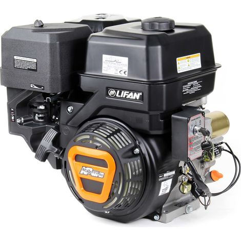 LIFAN KP460-RE E-Start Benzinmotor mit 16,3 PS Einzylinder für Rüttelplatten und Baumaschinen, luftgekühlter 4-Takt Motor mit 22 mm Kurbelwelle, OHV-Ventilsteuerung & 459 cc Hubraum
