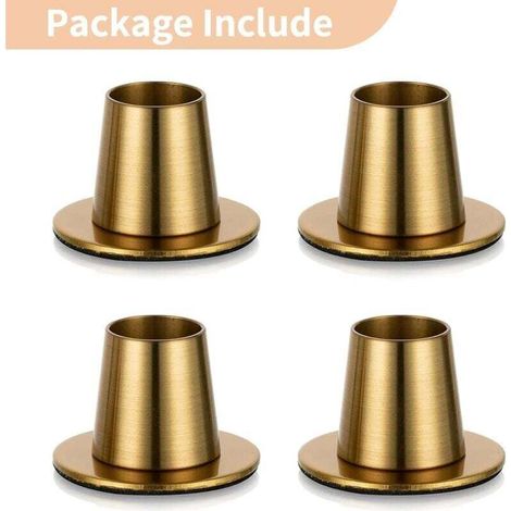 4 Pièces Bougeoirs pour Bougies Dorés - Bougeoir pour Bougies à Chauffe-Plat Bougeoirs Coniques en Métal Centres de Table Fête Cheminée Noël Décoration de Table Mariage