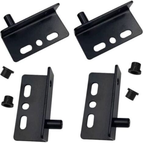 Set di 4 cerniere pivotanti per porta con bussola, nere ad angolo retto, accessori di ferramenta con viti e tappi in plastica (1/4)