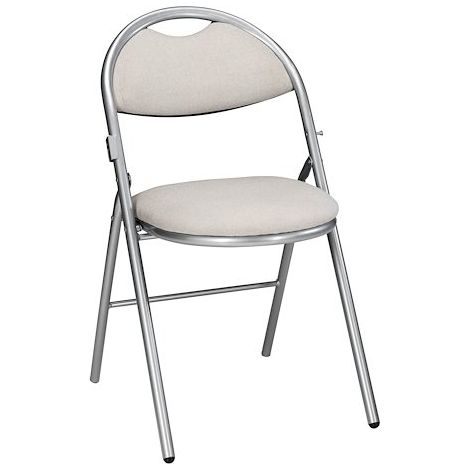 Chaises pliantes Super Confort tissu non feu allumette piétement aluminium - gris - Lot de 2 - Maxiburo (1/3)