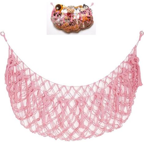 Reti morbide, reti per appendere i giocattoli, reti portaoggetti da parete, accessori per riporre oggetti nella cameretta dei bambini. Salvaspazio, facili da montare, flessibili. (1/5)