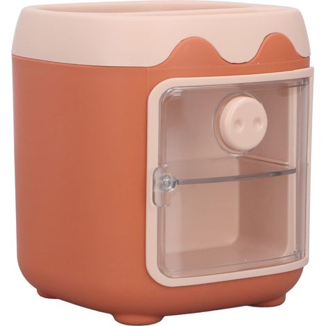 Porte-stylo créatif de bureau en forme de cochon mignon, boîte de rangement à plusieurs compartiments, tiroir à crayons pour fournitures de bureau d'étudiante ou de fille (1/5)