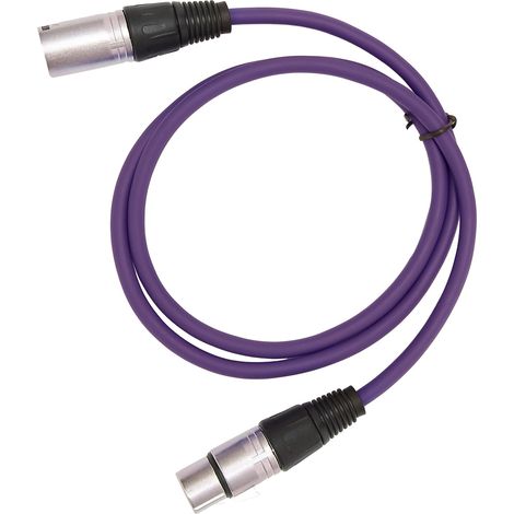 Câble Microphone 3‑Broches Mâle‑Femelle Haute Durabilité, Adaptateur Audio Violet pour Microphone (1/5)