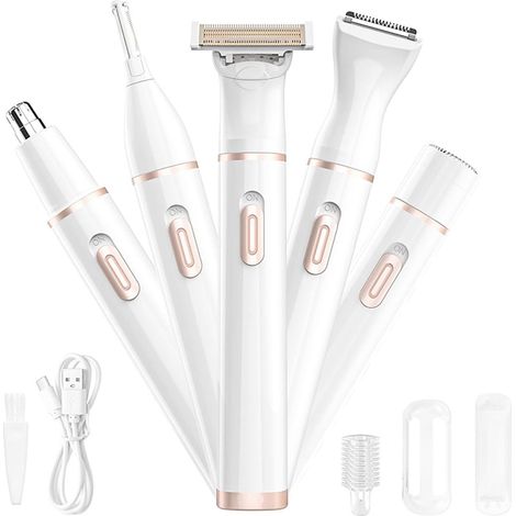 Electric Shaver for Women, 4 in 1 Electric Shaver, Eyebrow Shaver and Hair Remover, USB Electric Shaver for Body, Facial Hair, Lip and Chin (1/5)