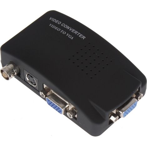 Adaptateur AV vers VGA, convertisseur RCA vers VGA (pour PC), convertisseur composite S-Vidéo RCA vers sortie VGA (pour PC), convertisseur LCD-A (1/5)