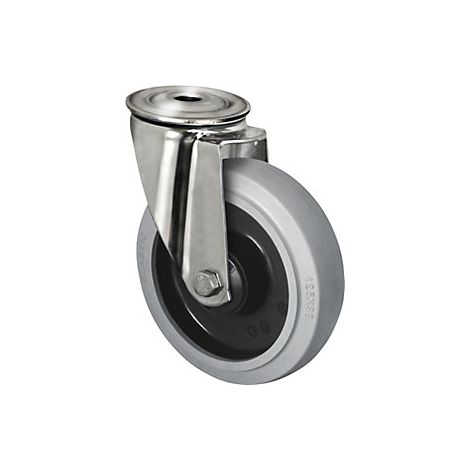 CASCOO Rückenlochlenkrolle ø 200 mm Serie R4E2 Kugellager Edelstahl