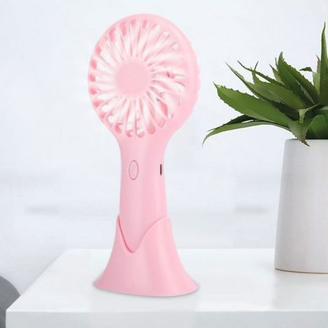 Ventilateur Portable - 3 Vitesses - Pour Bureau Et Maison - Batterie 800 mAh - 6 Heures D'autonomie - Rose (1/5)