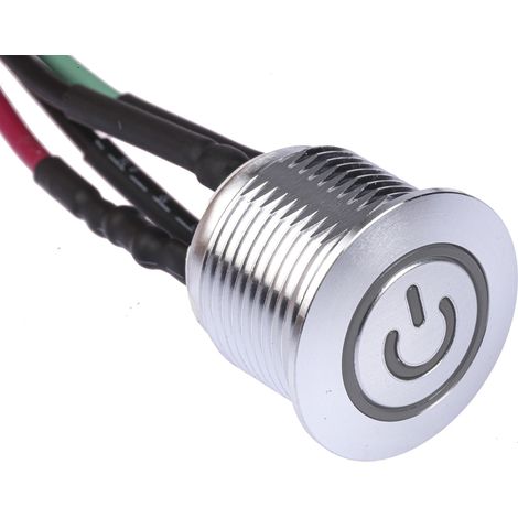 Bouton-poussoir, Momentané lumineux, LED Vert, Unipolaire à une direction, 2 A, Translucide, Montage panneau (1/3)
