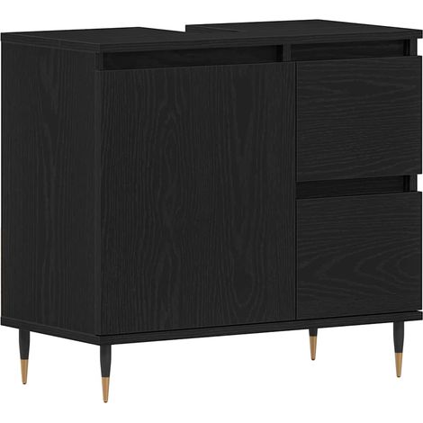 Maison Exclusive - Badezimmerschrank mit Tür Schwarz Eichen-Optik