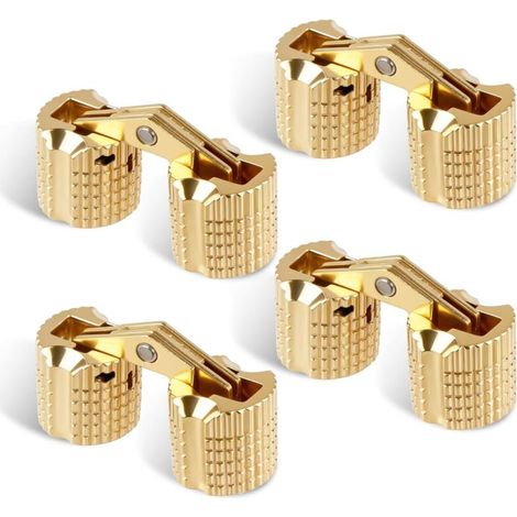 Bardusch - 4 Pièces Charnière Invisible Laiton Tonneau 8 mm, Charnière Invisible Cylindrique Ouverture à 180° Angle pour Bricolage Porte en Bois Boîtes Badeaux Boîte à Bijoux (1/5)