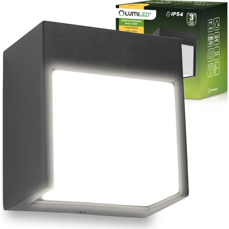 Lámpara de pared LED para jardín, aplique de fachada exterior, IP54, 12W, 3000K, RUBUS LUMILED