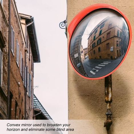 Tbest miroir de sécurité Miroir de Circulation Rond de 30 Cm, Miroir de Route Convexe, de sécurité Grand Angle, piscine moteur (1/5)