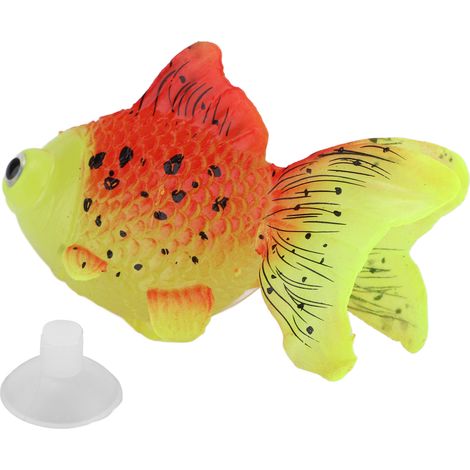 Poisson artificiel phosphorescent en silicone, imitation poisson rouge pour aquarium, décoration animale GF03 (1/5)
