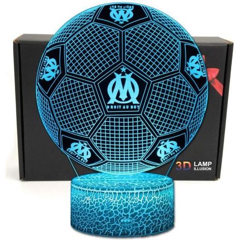 football forme 3d illusion optique intelligent 7 couleurs led night light lampe de table avec câble d'alimentation usb olympi (1/4)