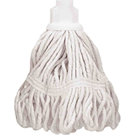 Tête de balai à franges RS PRO Blanc pour Poignée en aluminium de RS Pro ( Prix pour 1 )