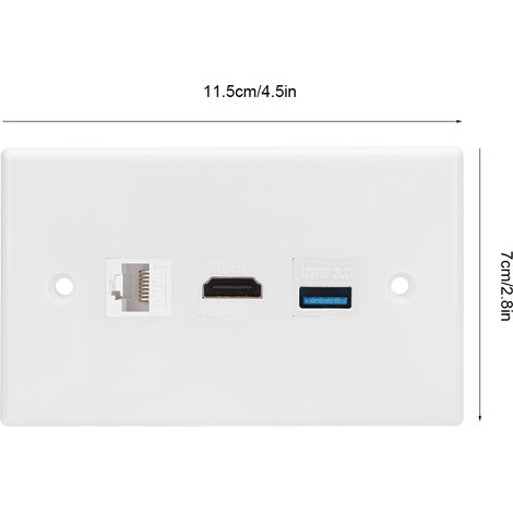 ABS-Wanddose mit CAT6-, HDMI- und USB 3.0-Schnittstelle (1/5)