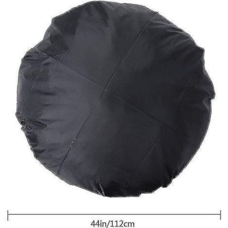 Housse imperméable ronde noire de 112 cm pour cheminée de terrasse (1/5)