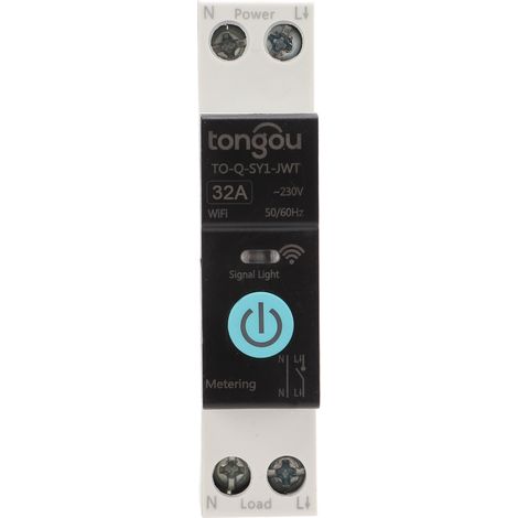 Rosvola – Disjoncteur sur rail DIN 32A – Commutateur WIFI intelligent avec télécommande – Tension 230V – Modes de synchronisation avancés