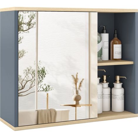Badezimmer-Wandschrank mit Spiegel und verstellbarem Einlegeboden