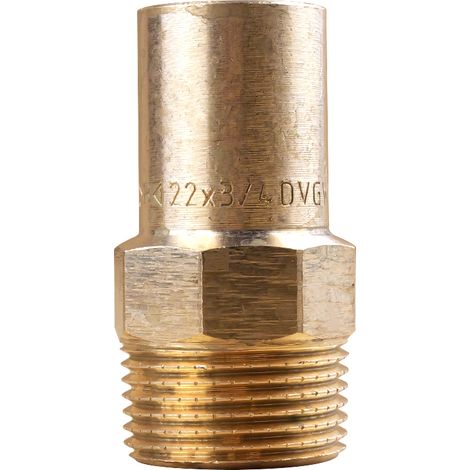 Raccord laiton à sertir et à visser - Manchon Mâle Mâle Ø22x3/4"(20/27) (1/3)