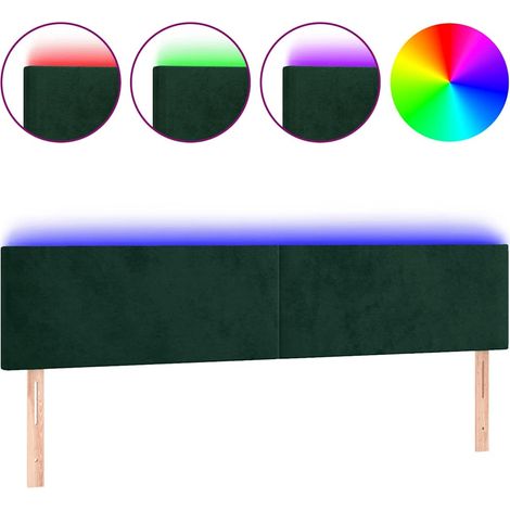 Maison Exclusive - Cabecero con LED de terciopelo gris oscuro 160 (1/5)