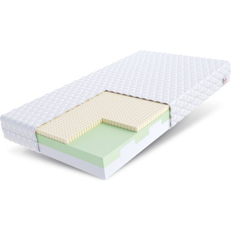 Matratze BITONTO Kaltschaum Latex HR Schaum 7 Zonen 140x200 H2/H3 15 cm JERSEY