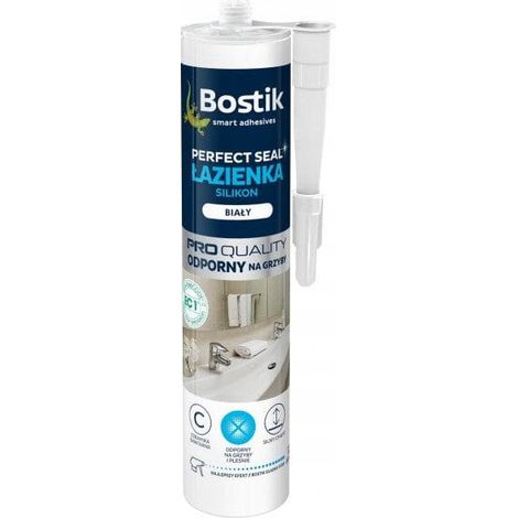 Bostik Perfect Seal Guarnizione in silicone sanitario per bagno, bianca, 280 ml (1/2)