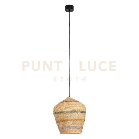 SOSPENSIONE Zambelis BAMBOO CON PARALUME OVALE E BASE NERA