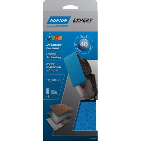 Patins non perforés 115x280mm (x5) NORTON - Grain: 40 (1/5)