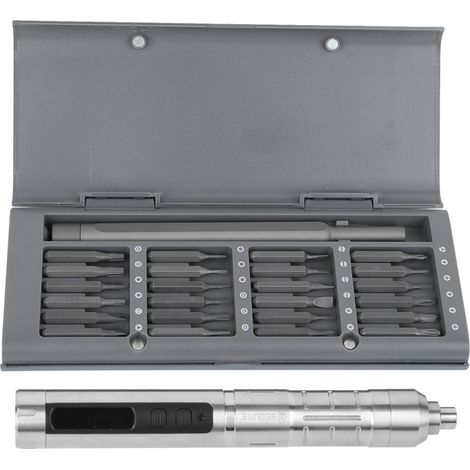Tournevis électrique intelligent à induction rechargeable avec écran OLED numérique, 24 embouts inclus, coffret professionnel (1/5)