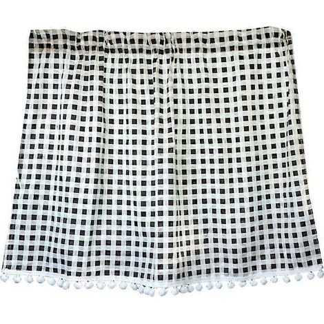 Rideau pare-soleil universel pour vitres latérales de voiture, protection UV, motif à carreaux noirs. (1/5)