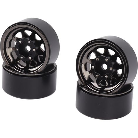 Lot de 4 jantes Beadlock à gorge profonde de 2,5 cm (1 pouce) universelles pour carrosserie de quad/voiture RC Traxxas, avec visseuse noire. (1/5)
