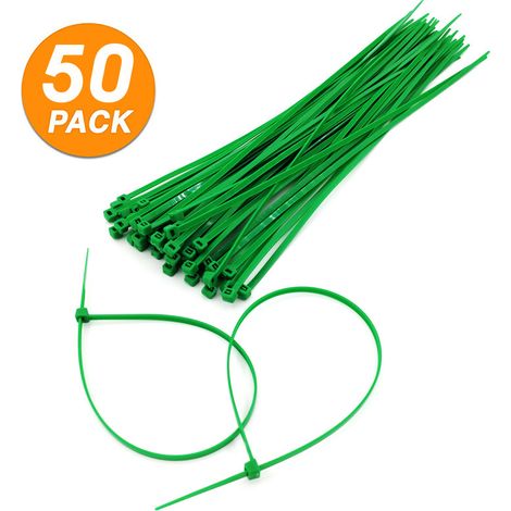 Attache de fixation pour plantes 50 pièces Fil d'attache à boucle autobloquante en plastique 30 cm nylon vert (1/5)