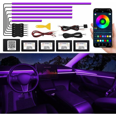 Auto Innenraum LED Ambient Licht mit App-Steuerung, RGBIC, Musikaktiv (1/5)