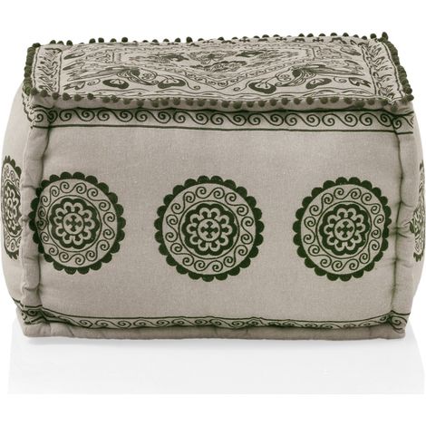 Pouf en coton/polyester 55 x 45 x 40 cm (1/4)