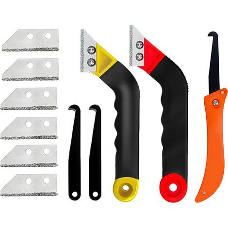 Grattoir joint carrelage,Outil de Décapant à coulis,Ensemble doutils de nettoyage de coulis pour le nettoyage de carreaux de sol familiaux (1/5)