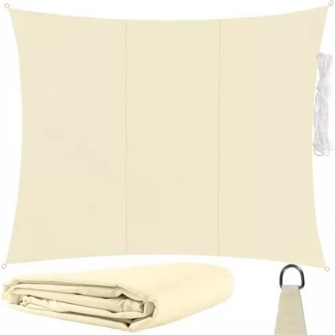 Toile à voile imperméable - 4 x 3 m - 180 g/m² Beige (1/4)