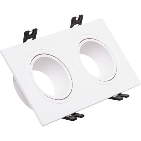 Downlight Ring 2xGU10 Polycarbonat Rechteck Weiß