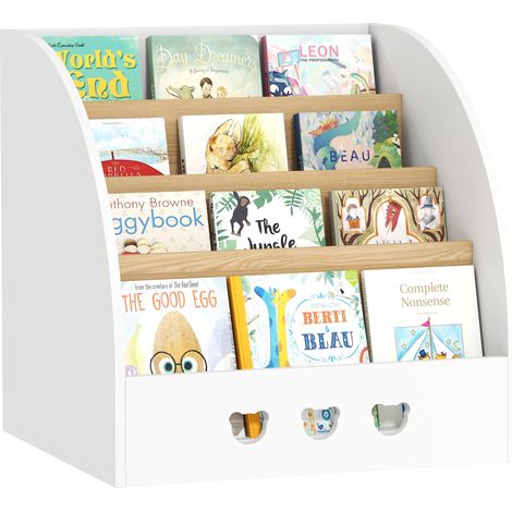 Étagère, 4 niveaux, blanc, 60 x 53 x 60 cm, pour enfant, format pratique, style facile à associer, usage quotidien, installation facile