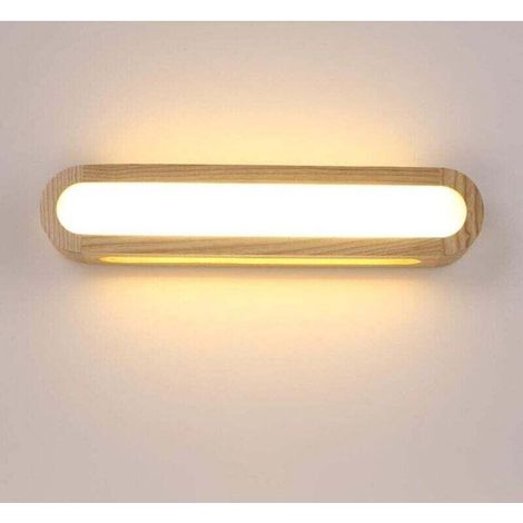 Applique Murale LED Intérieure, Applique Murale en Bois Dimmable Applique Murale LED pour Salon Chambre Escaliers Couloir Salle de Bains (45CM) (1/4)