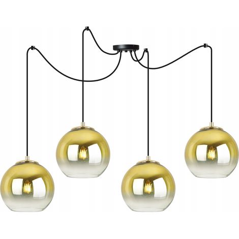 LAMPADA A SOSPENSIONE, LAMPADARIO DA SOFFITTO, PARALUME DORATO, 15 CM (1/5)