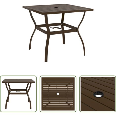 Stahl - Gartentisch Braun 81,5x81,5x72 cm Stahl (1/5)