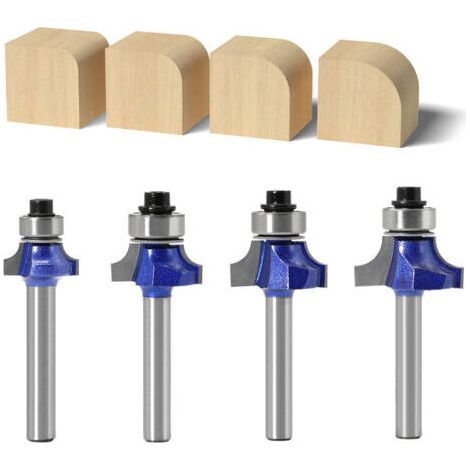 BARKBUSTERS Jeu de 4 fraises à arrondir en carbure pour le bois, queue de 6 mm, outils de menuiserie (1/5)