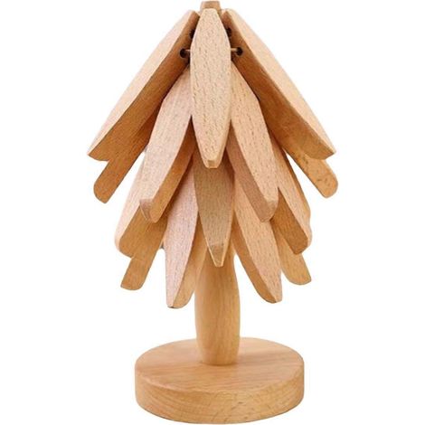 Tischset mit hitzebeständiger Holz-Dreibein-Dekoration