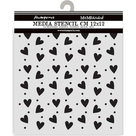 Thick Stencil for Scrapbooks, Albums, Cards, Bullet Journals, Flexible Material, Easy to Clean, for Crafts and Gifting (Family, Heart Texture) (1/2)