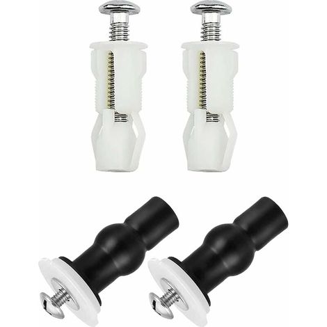 4 Pcs Abattant WC Fixations Charnières, Vis D'expansion pour Couvercle de Toilette Fixation Abattant WC Vis pour Lunette Toilette Ensemble, Pièces de Rechange pour Couvercle de Toilette