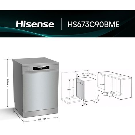 Lavavajillas Hisense HS643C90X Plata (1/5)