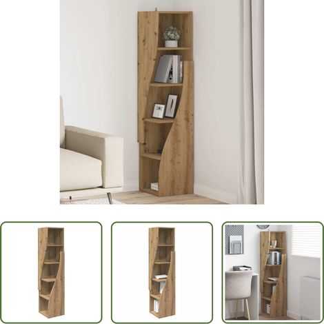 Rangement - Meuble d'angle Chêne artisanal 32x32x140cm Bois d'ingénierie (1/5)
